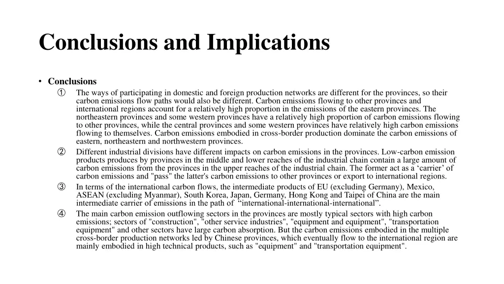 conclusions and implications