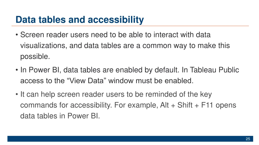 data tables and accessibility