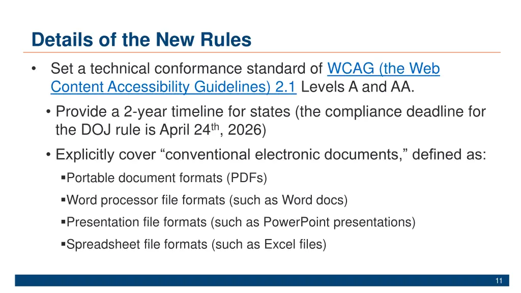 details of the new rules