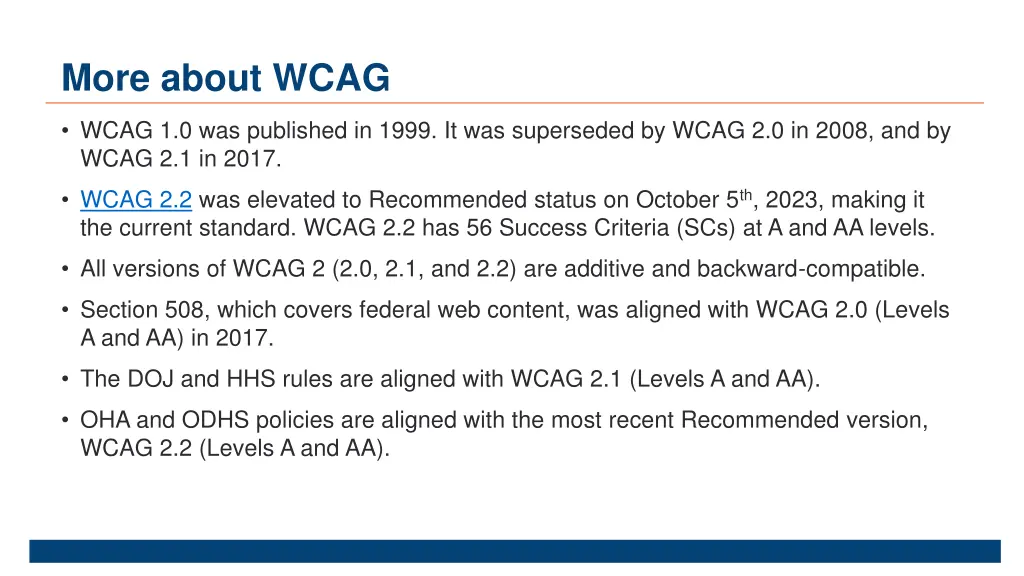 more about wcag