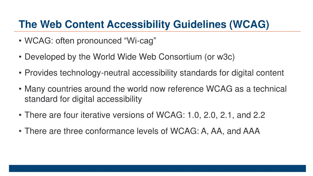 the web content accessibility guidelines wcag