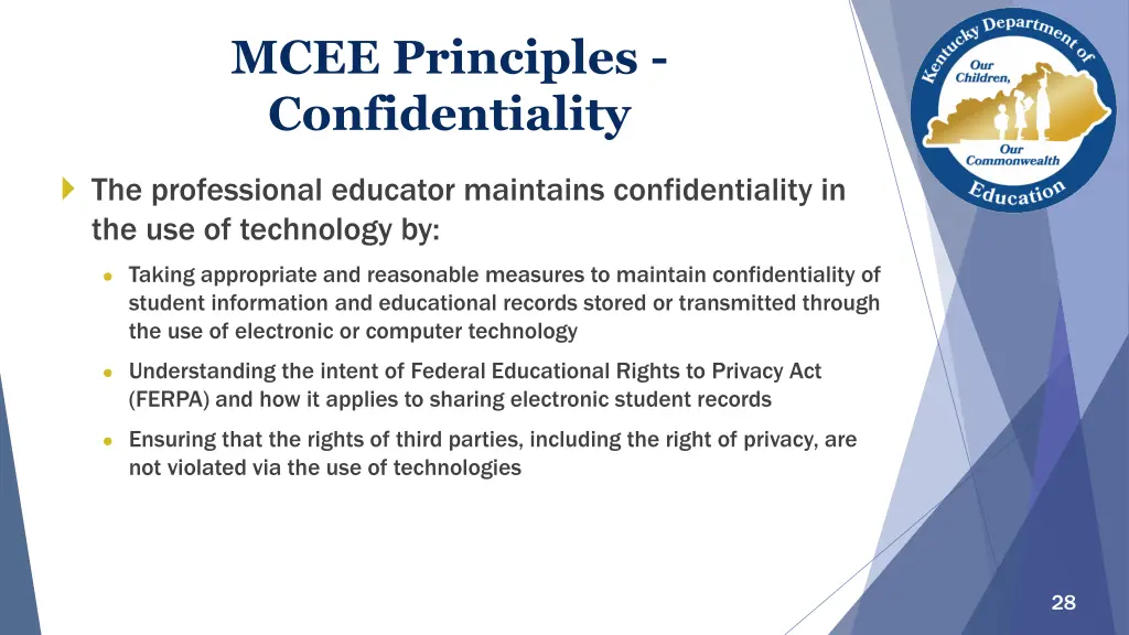 mcee principles confidentiality