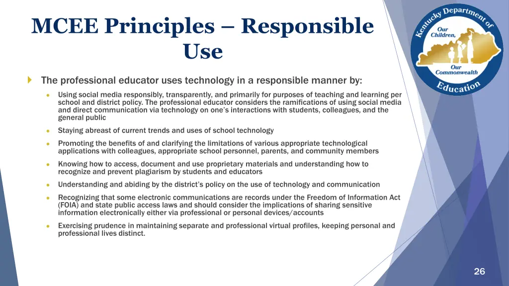 mcee principles responsible use