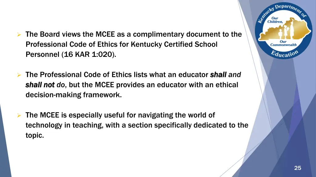 the board views the mcee as a complimentary
