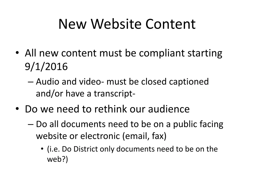 new website content