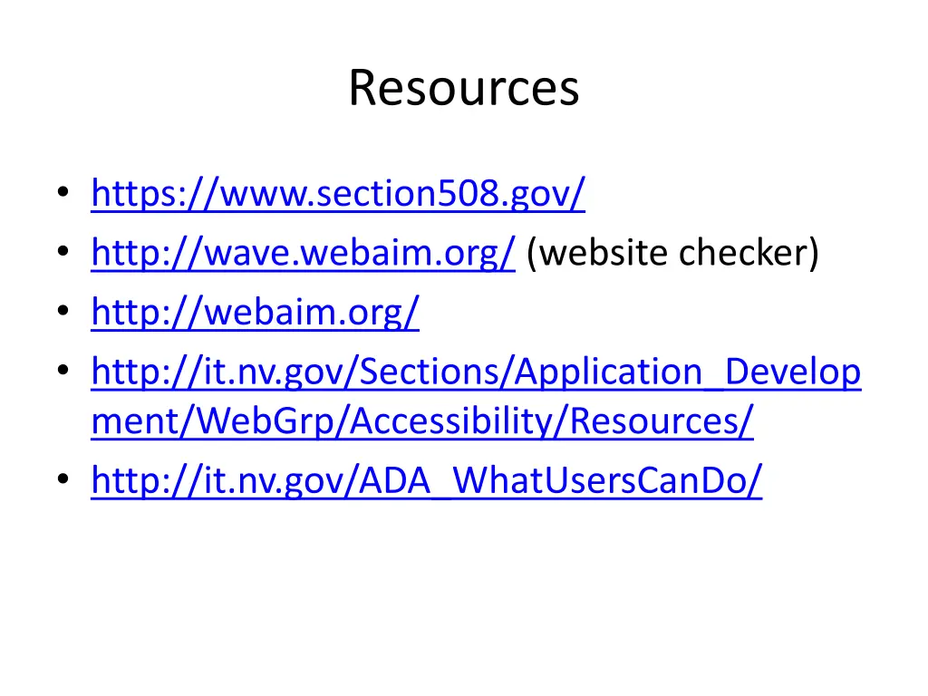 resources