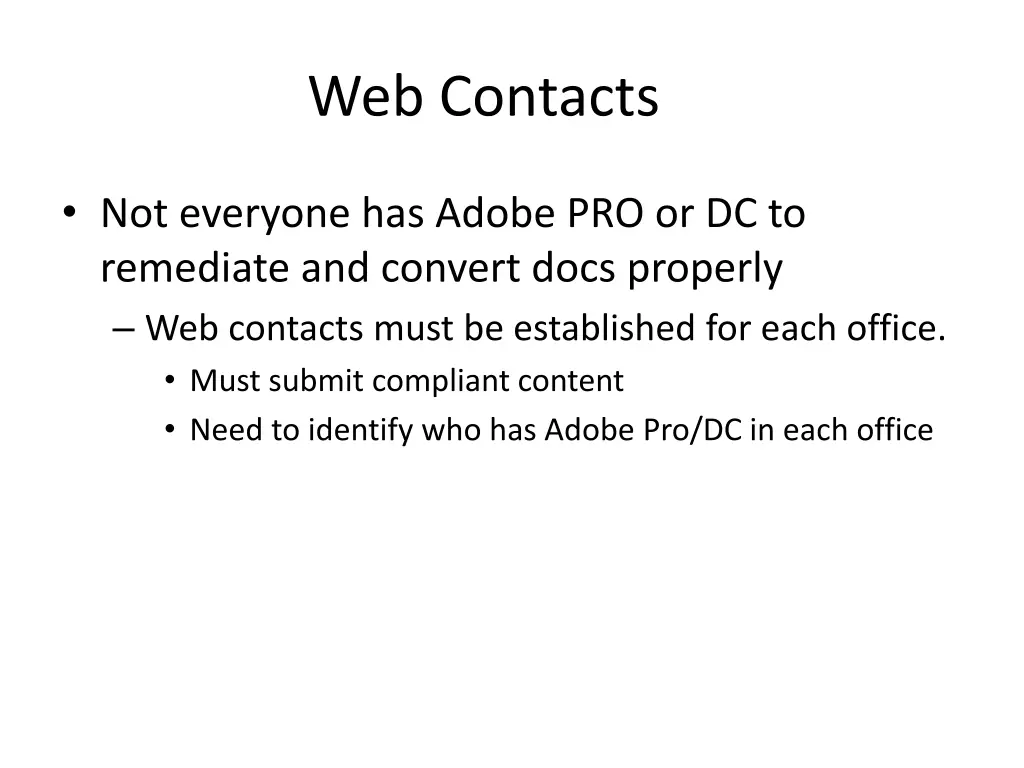 web contacts