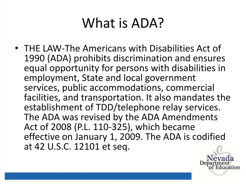 what is ada
