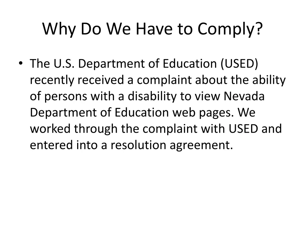 why do we have to comply
