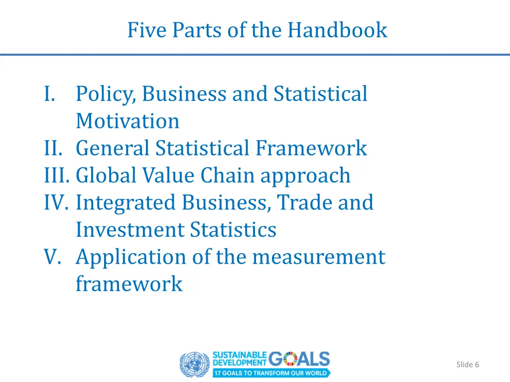 five parts of the handbook