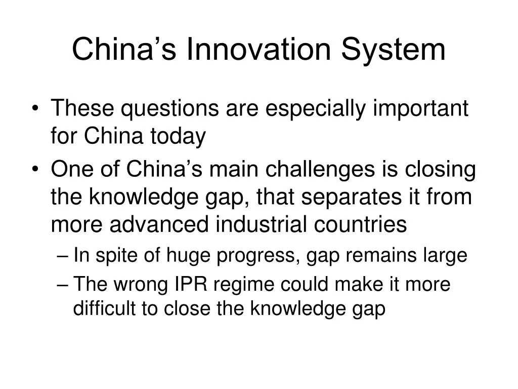 china s innovation system