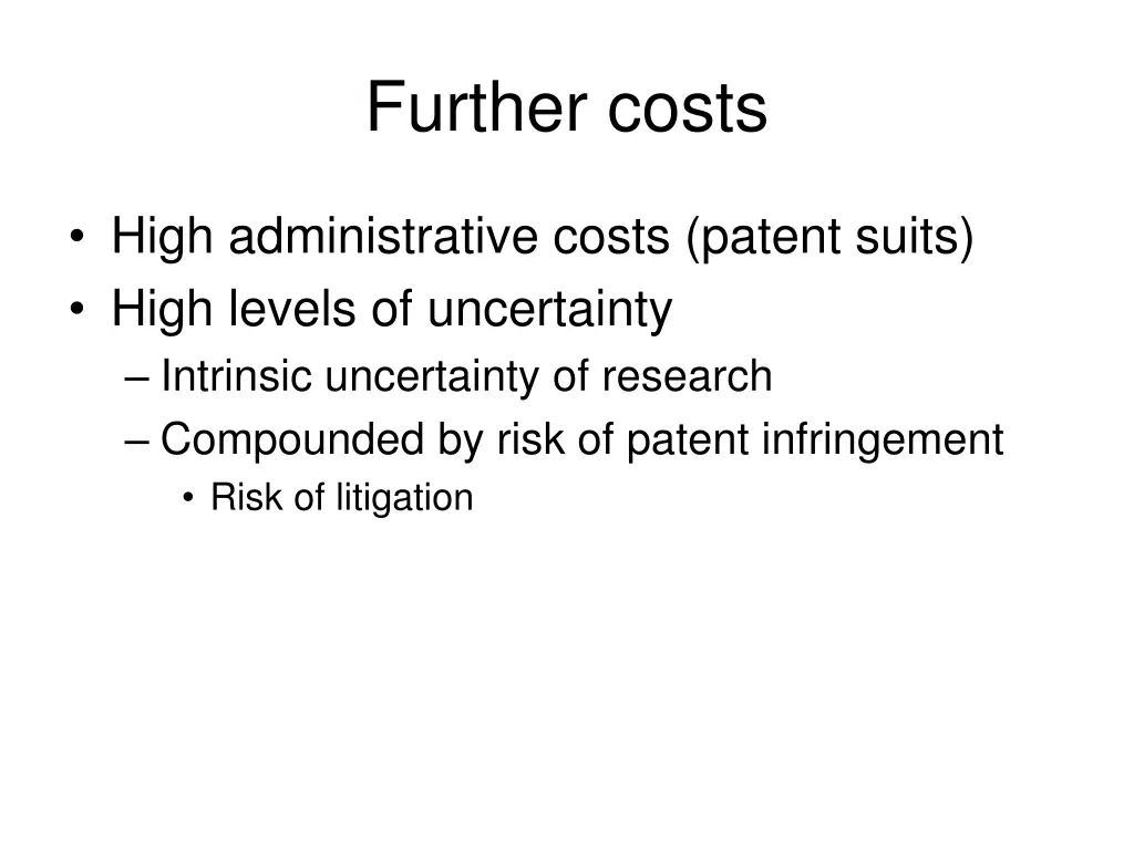 further costs