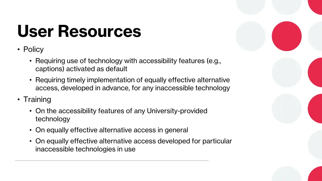 user resources policy requiring use of technology