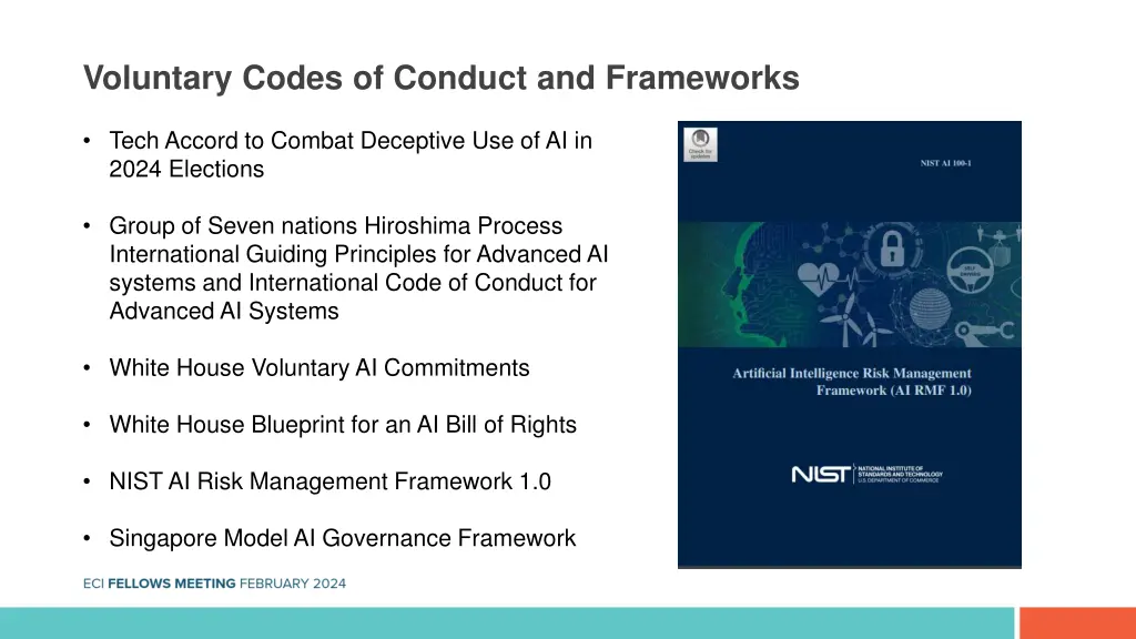 voluntary codes of conduct and frameworks