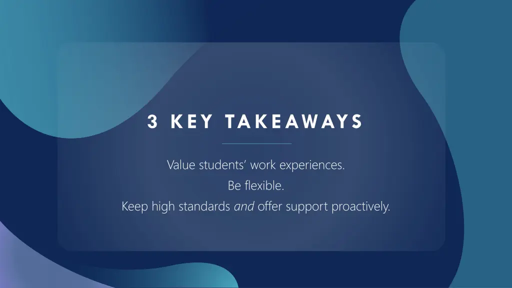 3 key takeaways