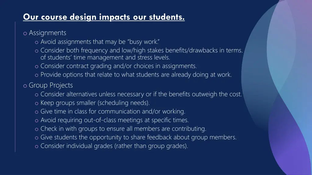 our course design impacts our students 2