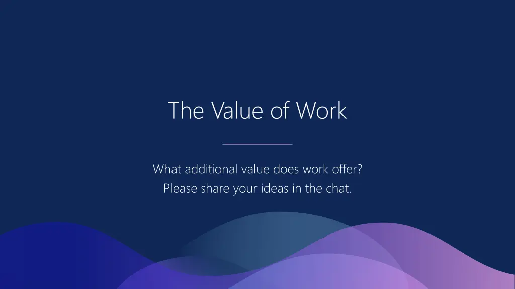 the value of work 1