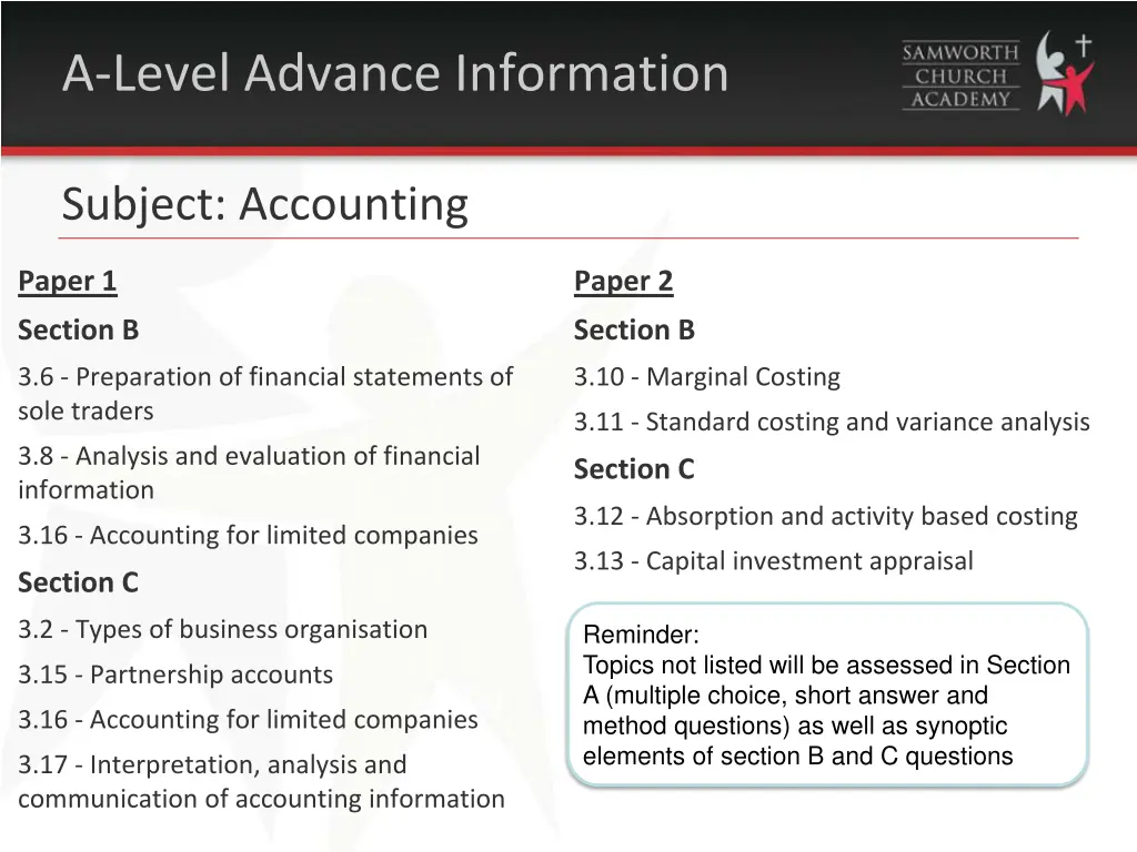 a level advance information 4
