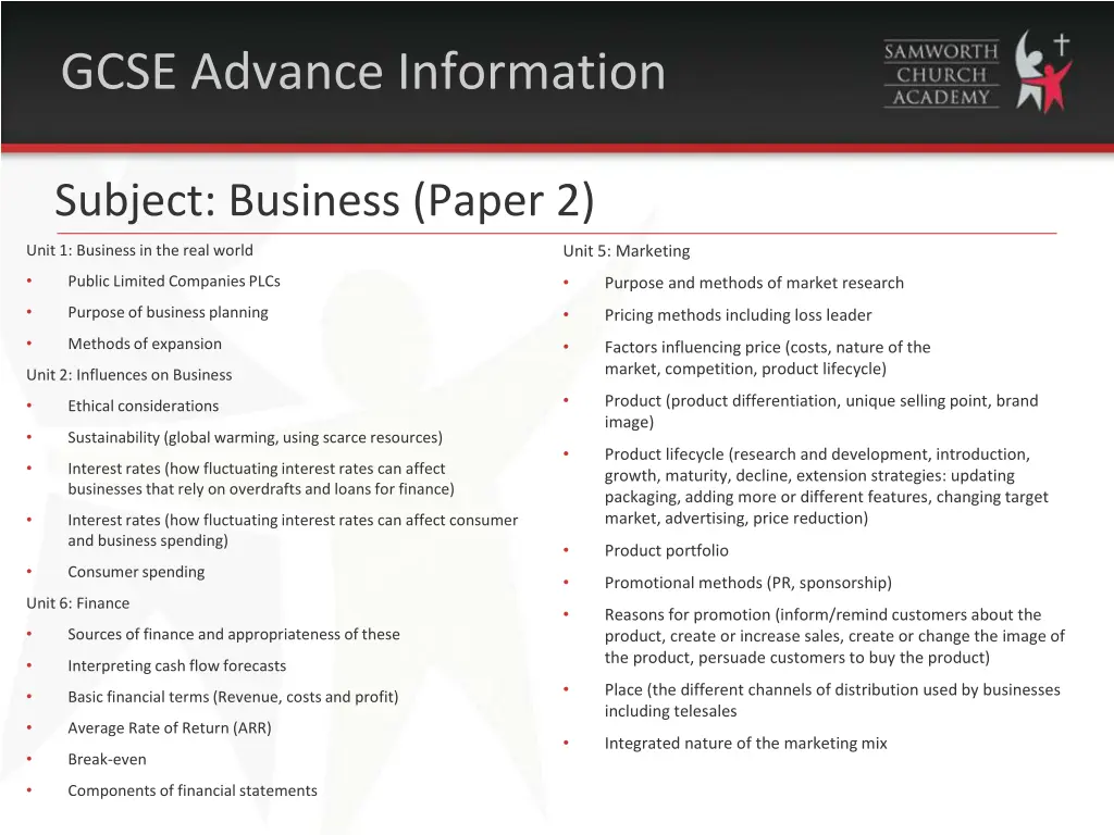 gcse advance information 1