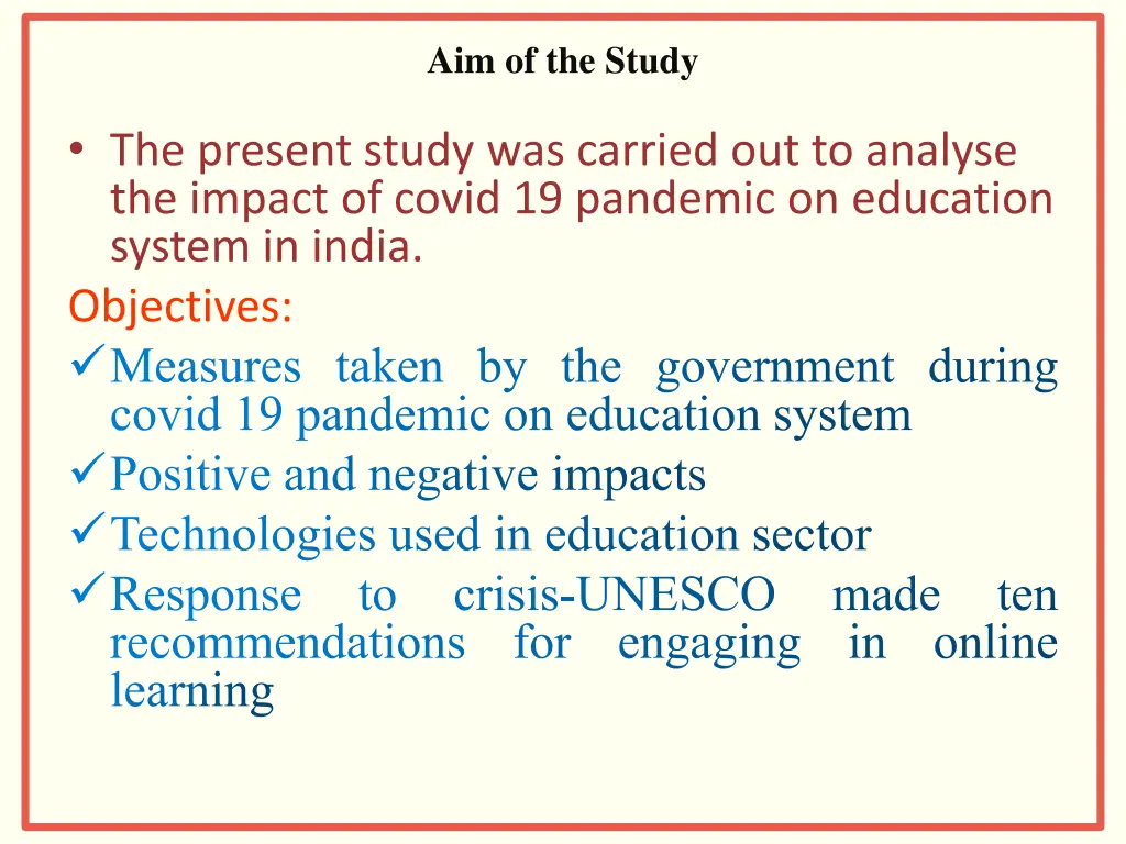 aim of the study