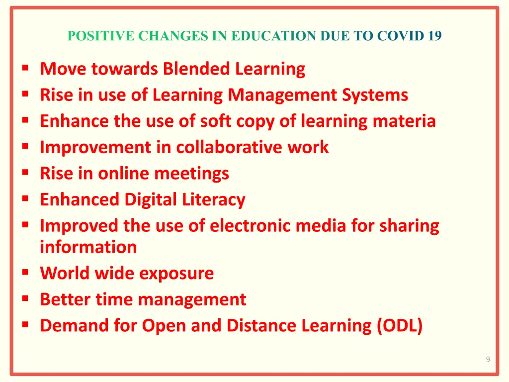 positive changes in education due to covid 19