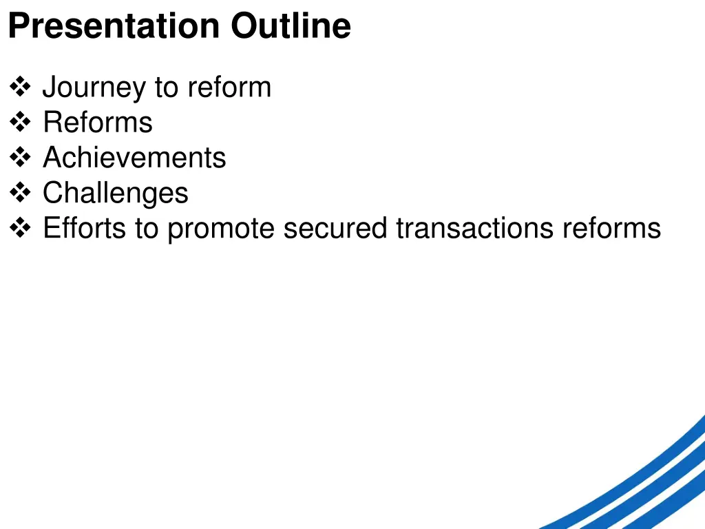 presentation outline