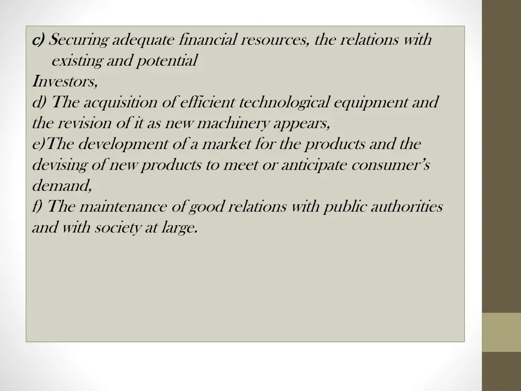 c c securing adequate financial resources