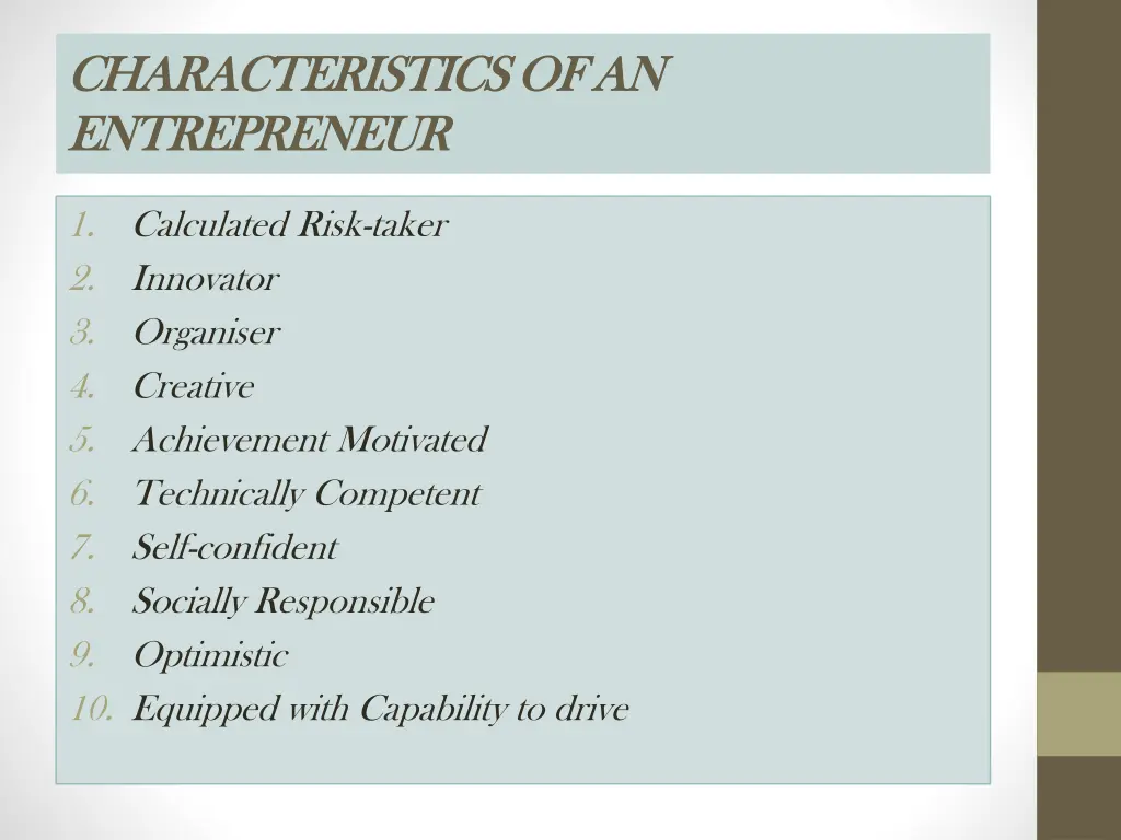 characteristics of an characteristics