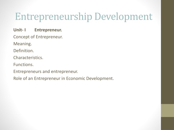 entrepreneurship development