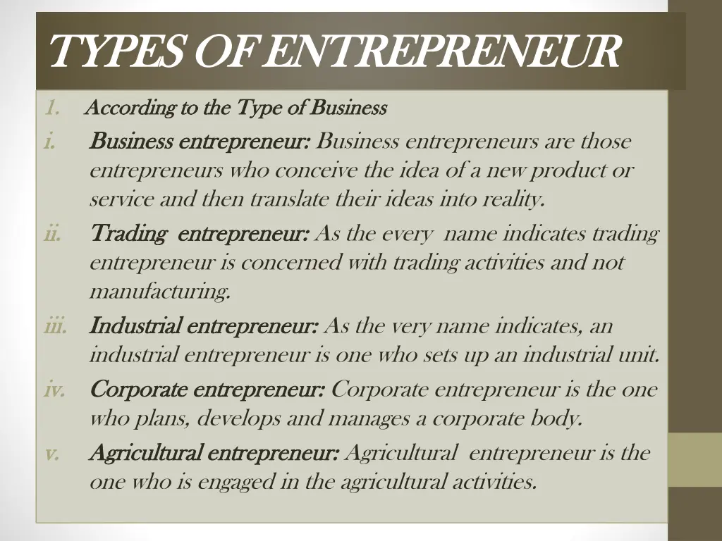 types of entrepreneur types of entrepreneur