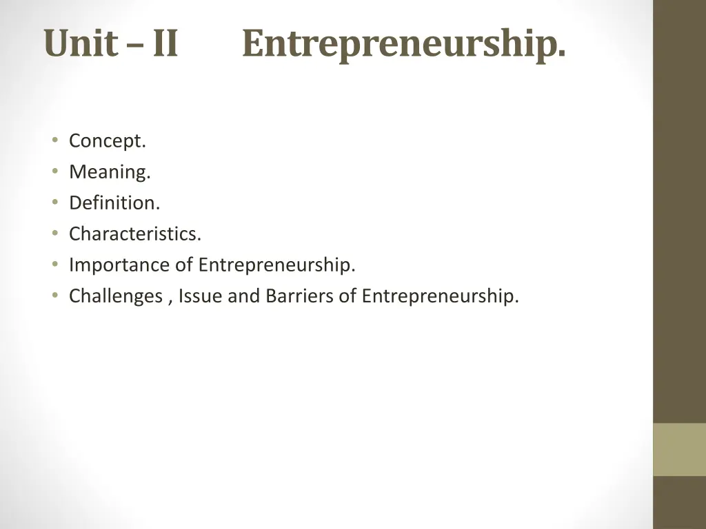 unit ii entrepreneurship