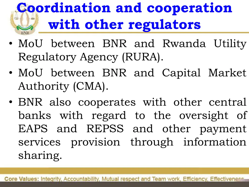 coordination and cooperation with other