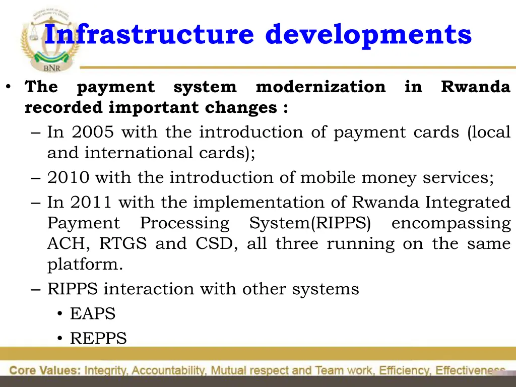infrastructure developments