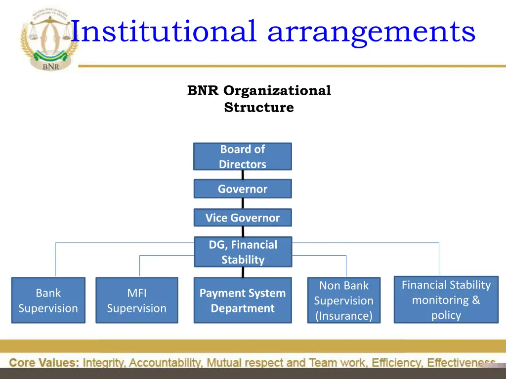 institutional arrangements