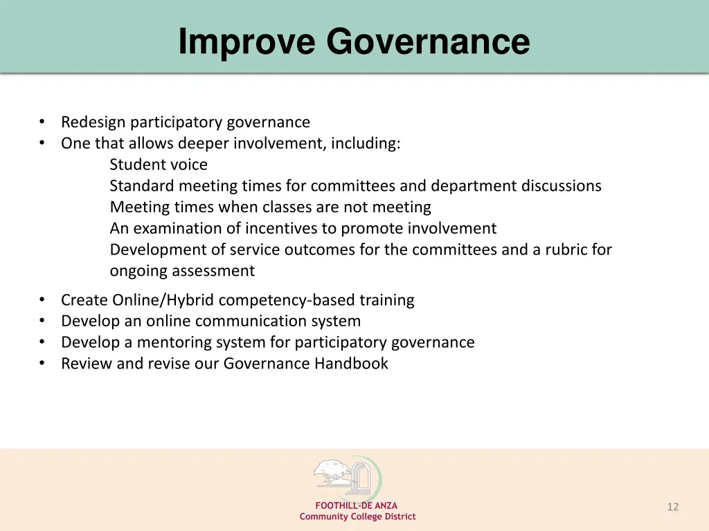 improve governance