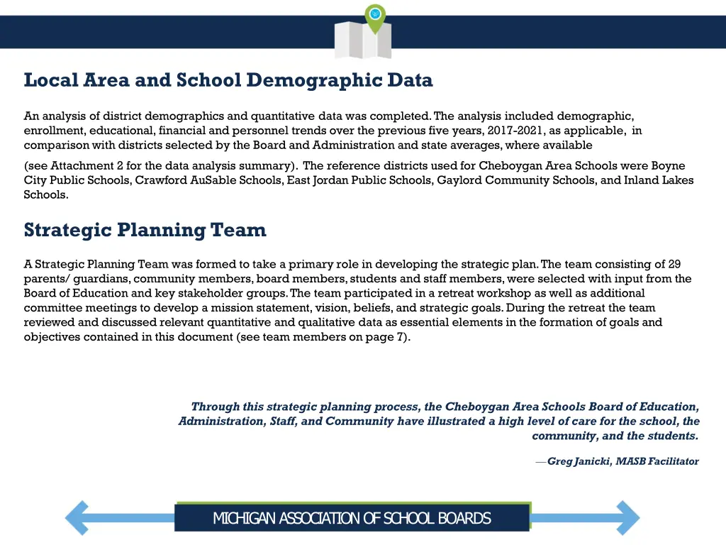 local area and school demographic data