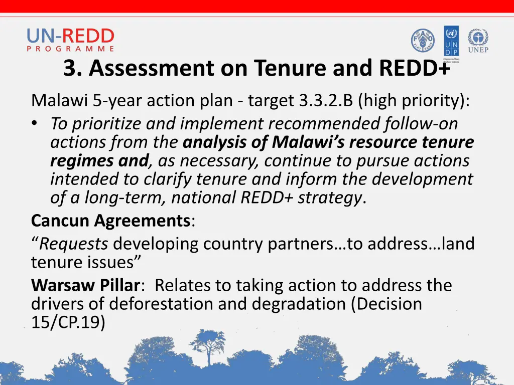 3 assessment on tenure and redd malawi 5 year