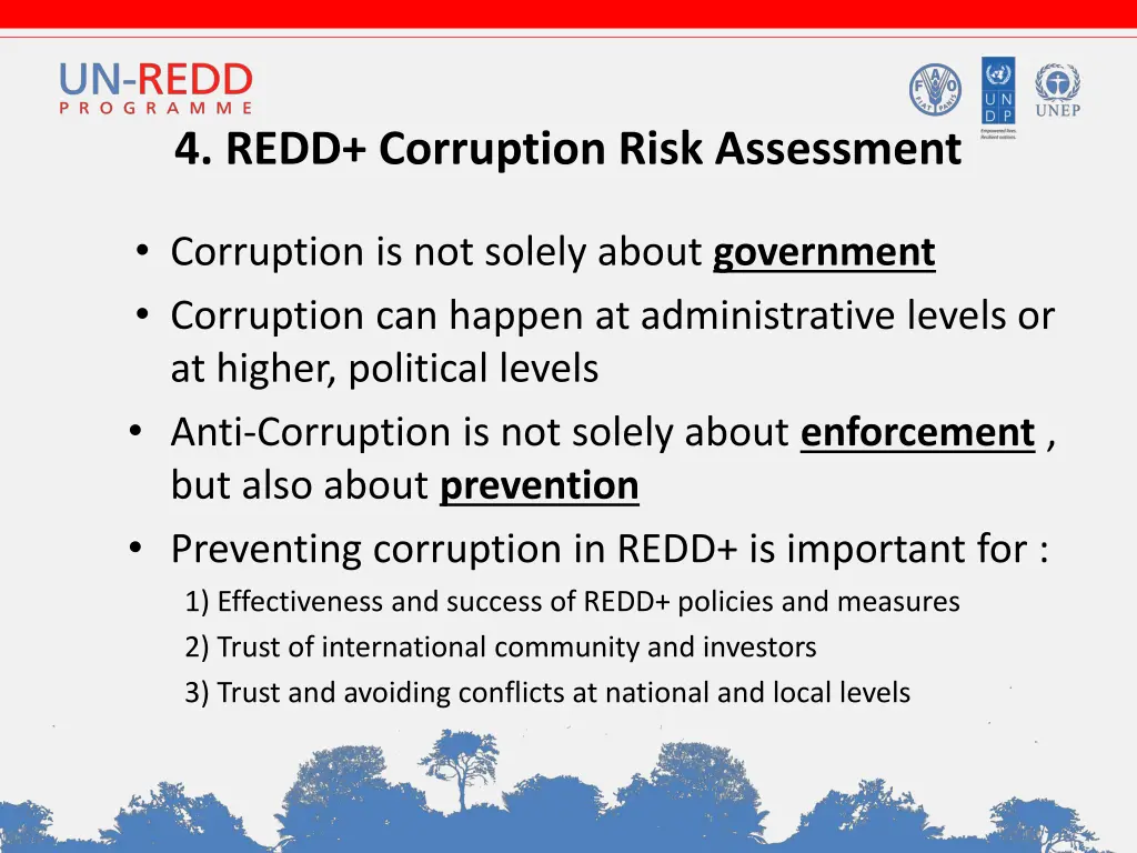 4 redd corruption risk assessment