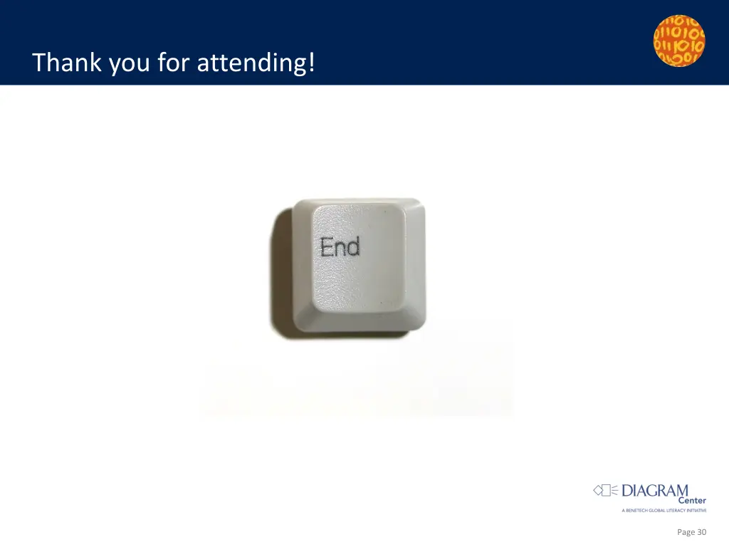 thank you for attending