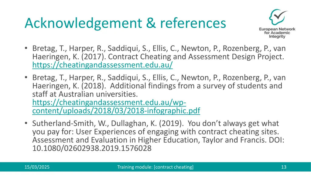 acknowledgement references