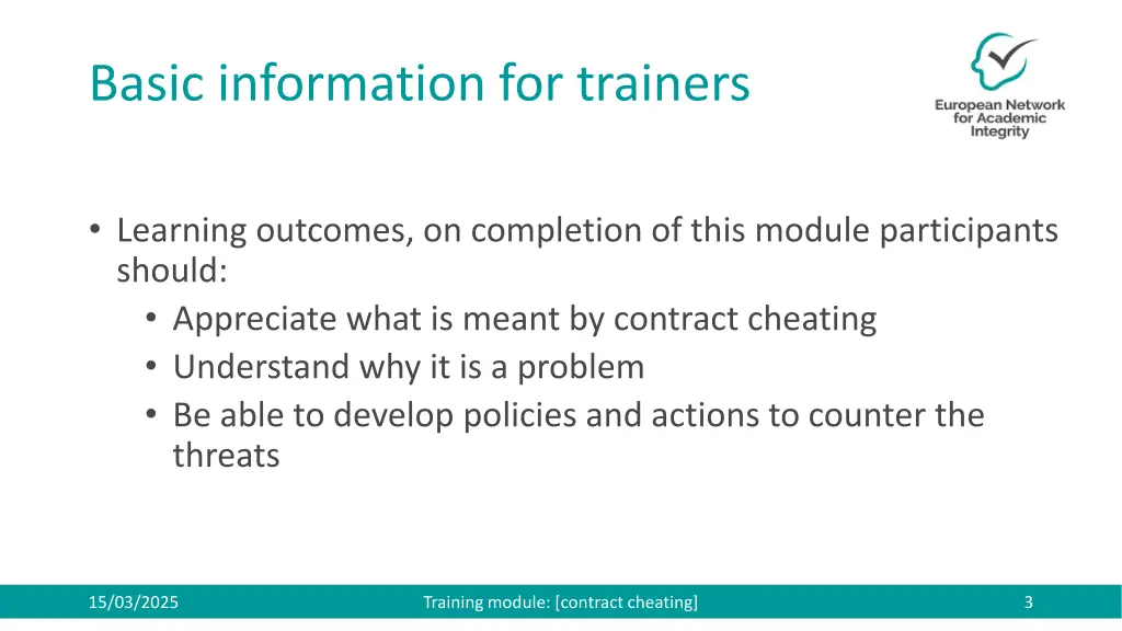 basic information for trainers 1