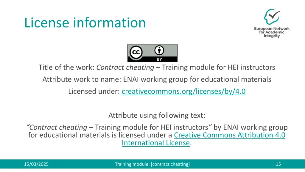 license information