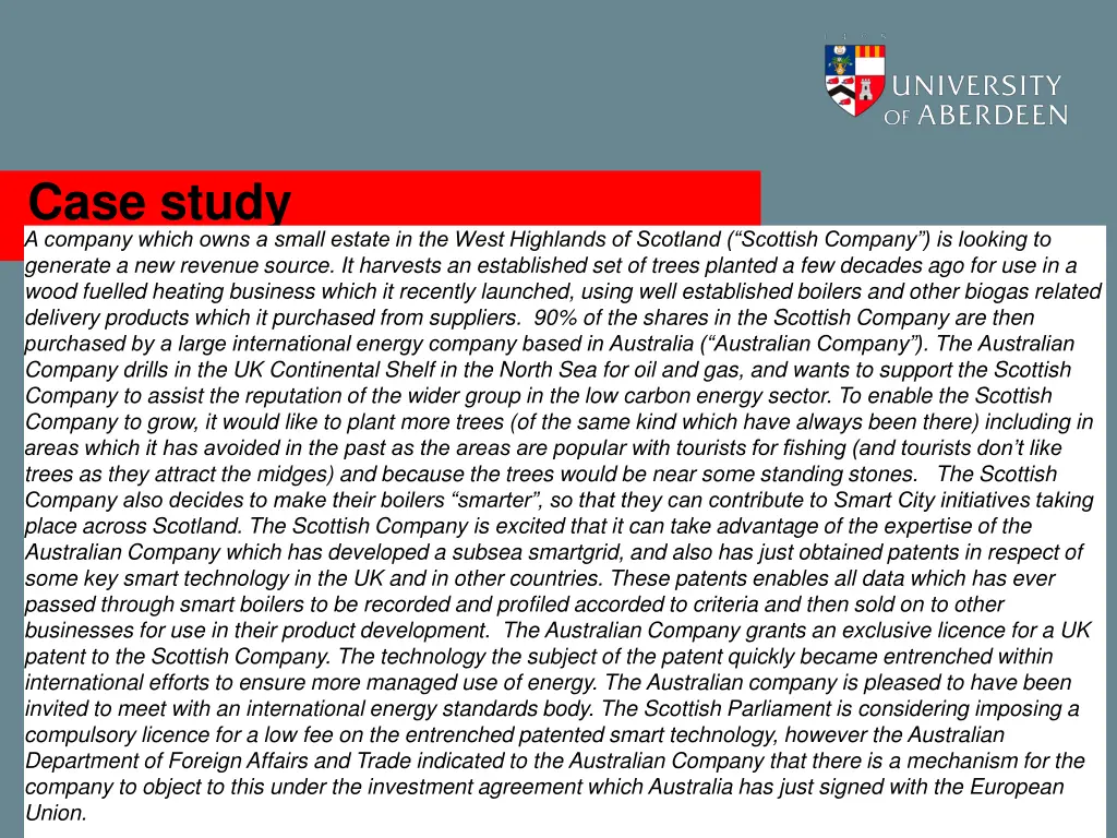 case study a company which owns a small estate