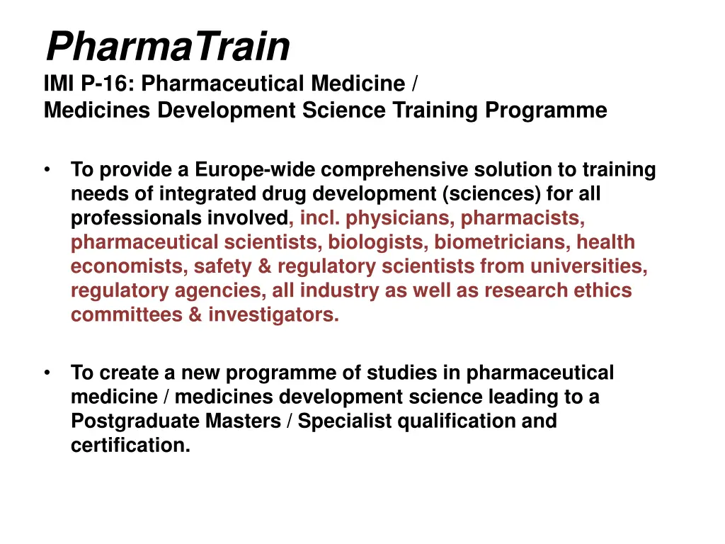 pharmatrain imi p 16 pharmaceutical medicine