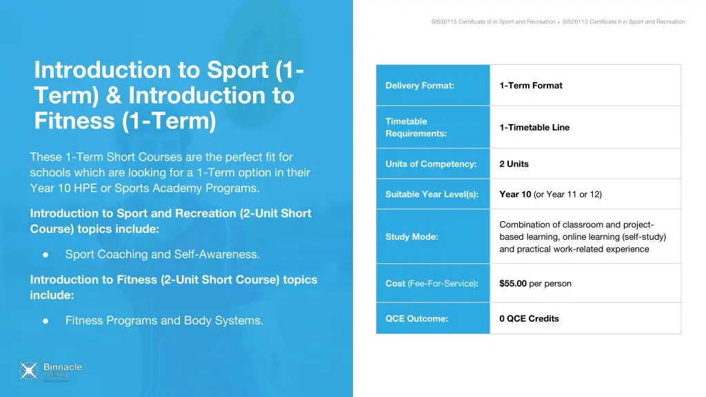 sis30115 certificate iii in sport and recreation 6