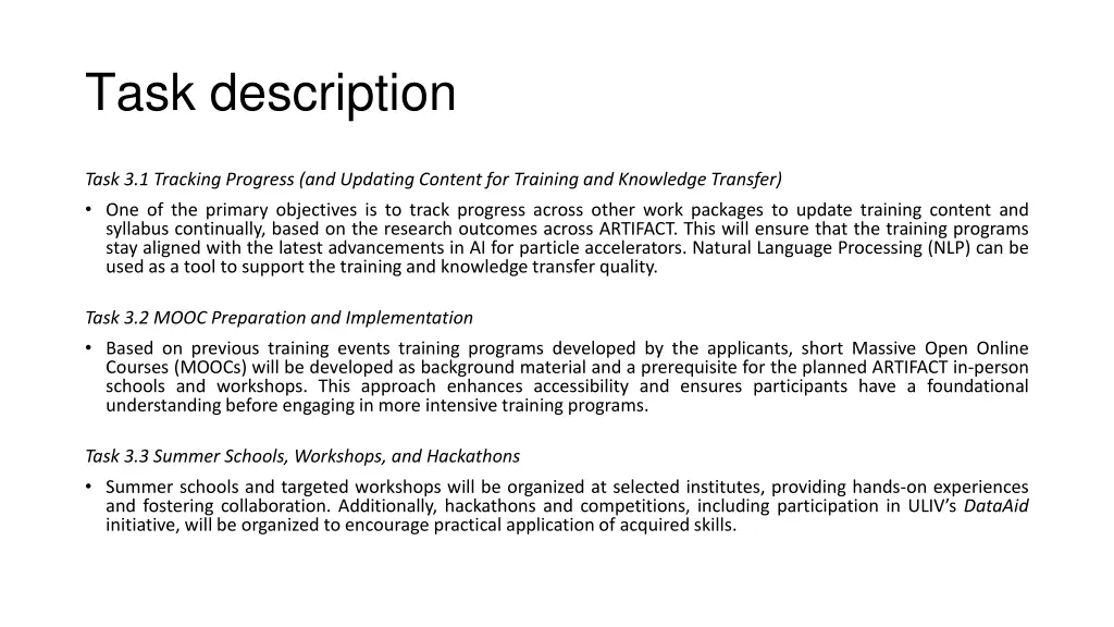 task description