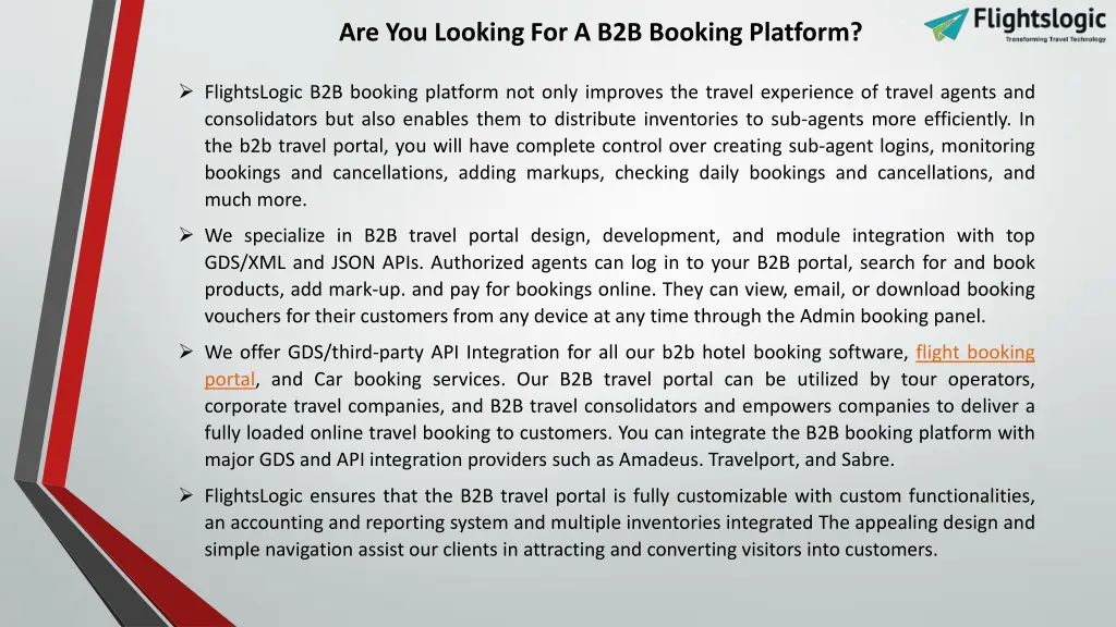 are you looking for a b2b booking platform
