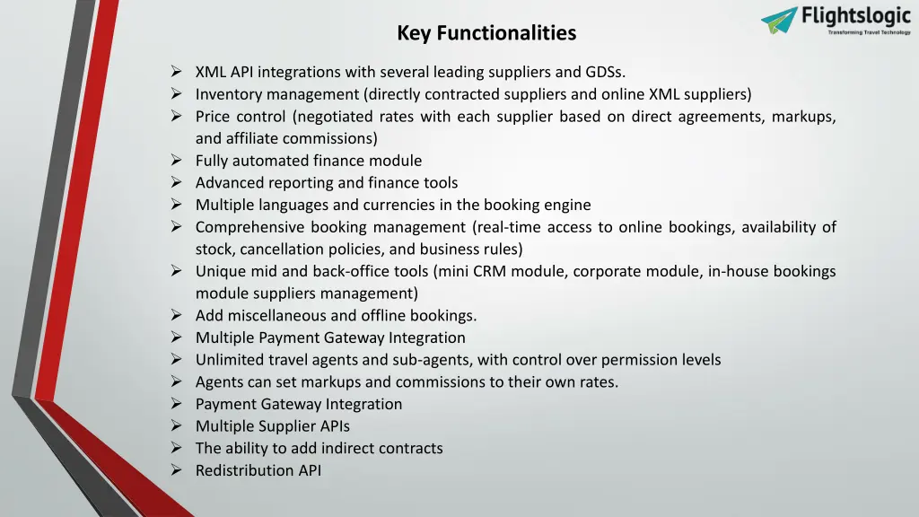 key functionalities