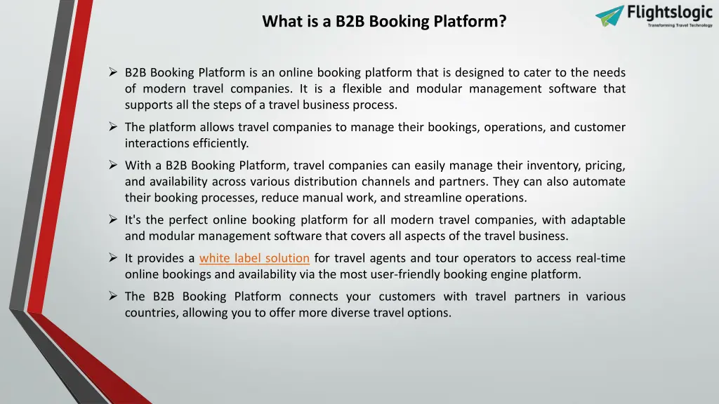 what is a b2b booking platform