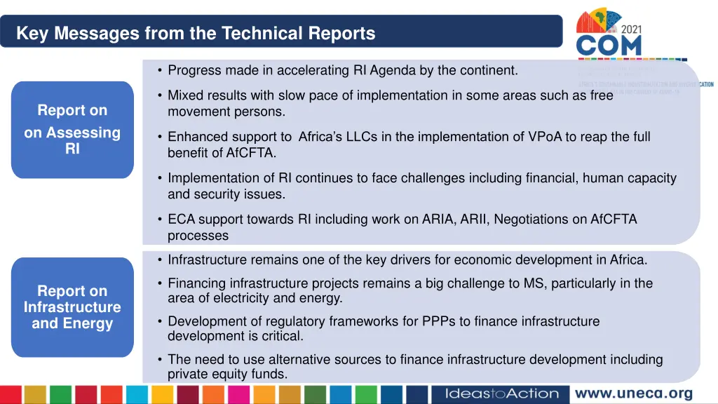 key messages from the technical reports